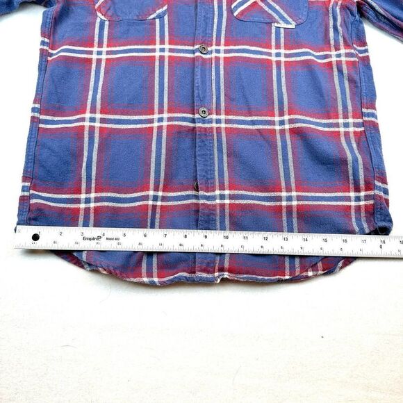 Iron and Resin Red Plaid Freedom Riders Cotton Flannel Shirt Men’s S-M Read - Picture 9 of 11